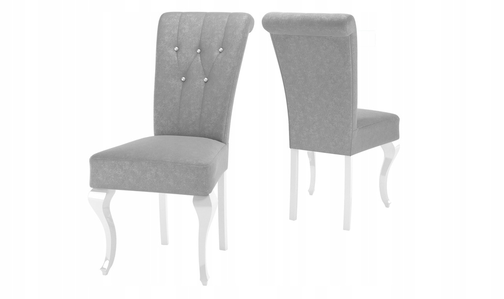 Zestaw Stół z 6 krzesłami glamour biały połysk Marka Mebtrans