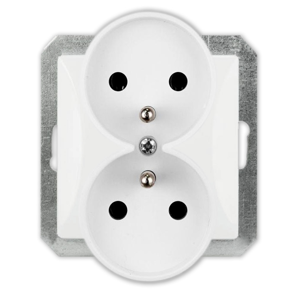 

Opal Gniazdo Podwójne Z Uziemieniem Do Ramki Biały