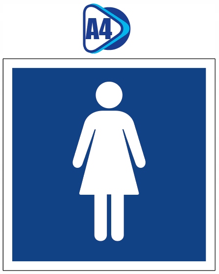 WC TOALETA DAMSKA PCV TABLICZKA PIKTOGRAM tablica zadruk UV WR_A4 Kod producenta WR_A4_10x10