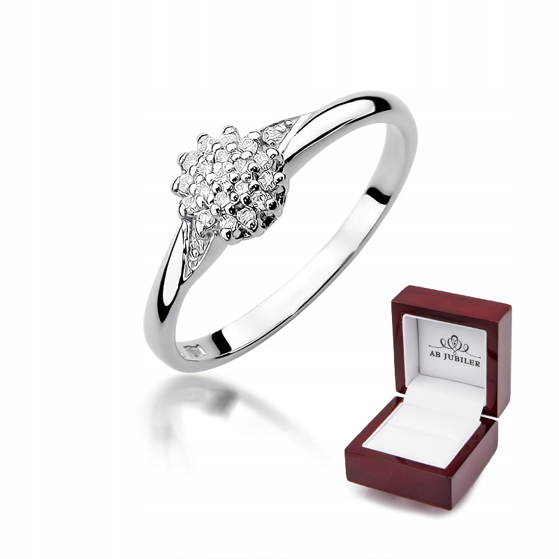 

Złoty 585 Pierścionek Zaręczynowy Brylanty 0,11ct