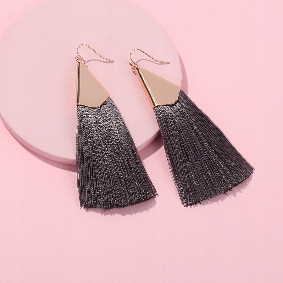 

Kolczyki chwosty tassel szare