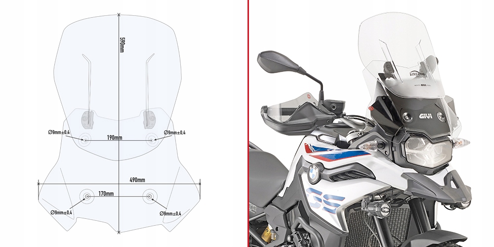 Kappa Sklo KAF5127 Airflow Bmw F 750 850 Gs