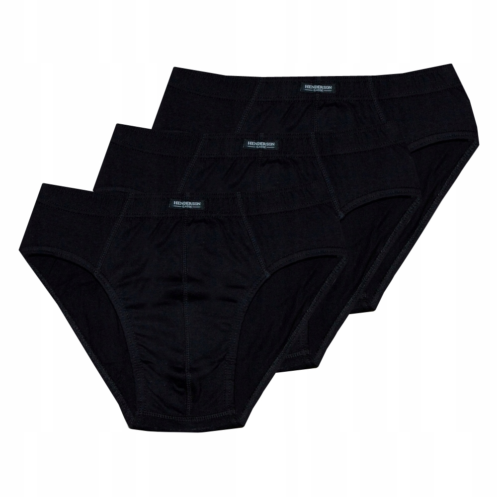 HENDERSON 6pak 100% Bawełna Slipy CZARNE Rozm L Model Bawełniane