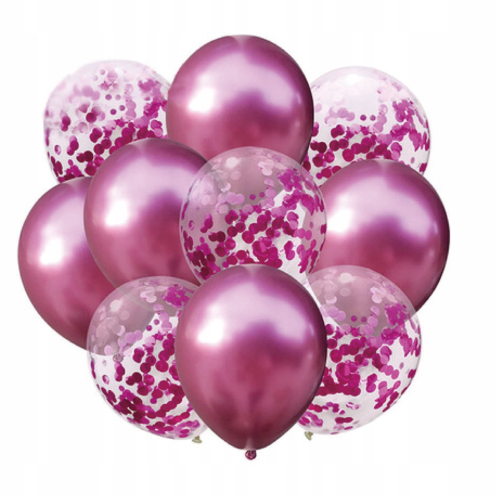 

Balony Chrom i Crystal Clear z Konfetti 10szt
