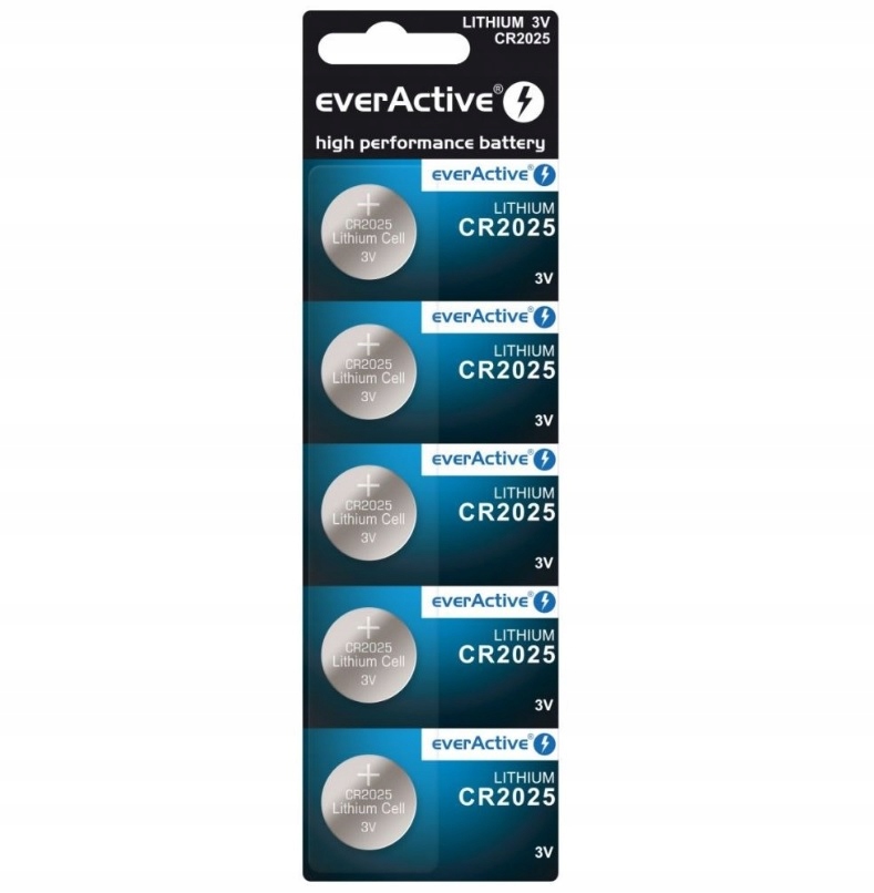 

5szt. Baterie CR2025 Cr 2025 everActive Exp 2024