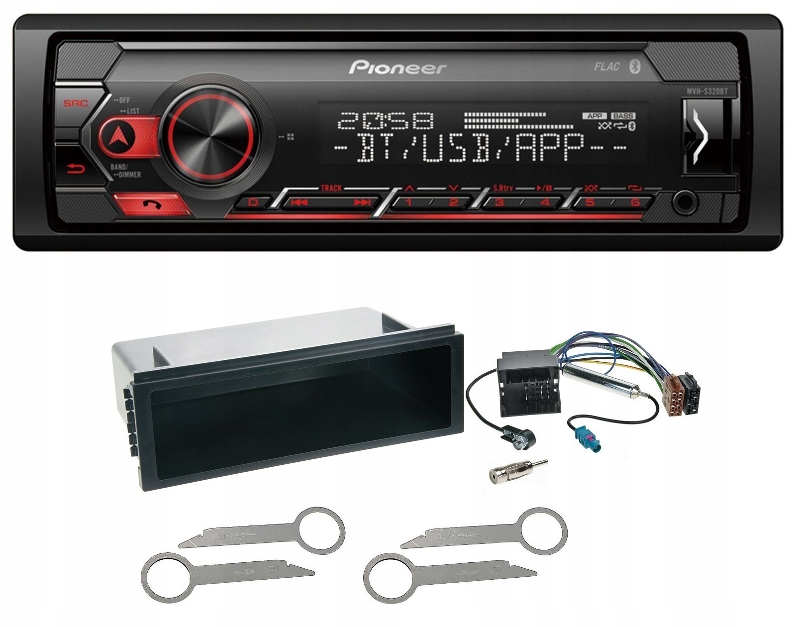 Automobilové rádio MP3 Bluetooth Vw Polo T5 Passat 3B Pioneer MVH-S320BT