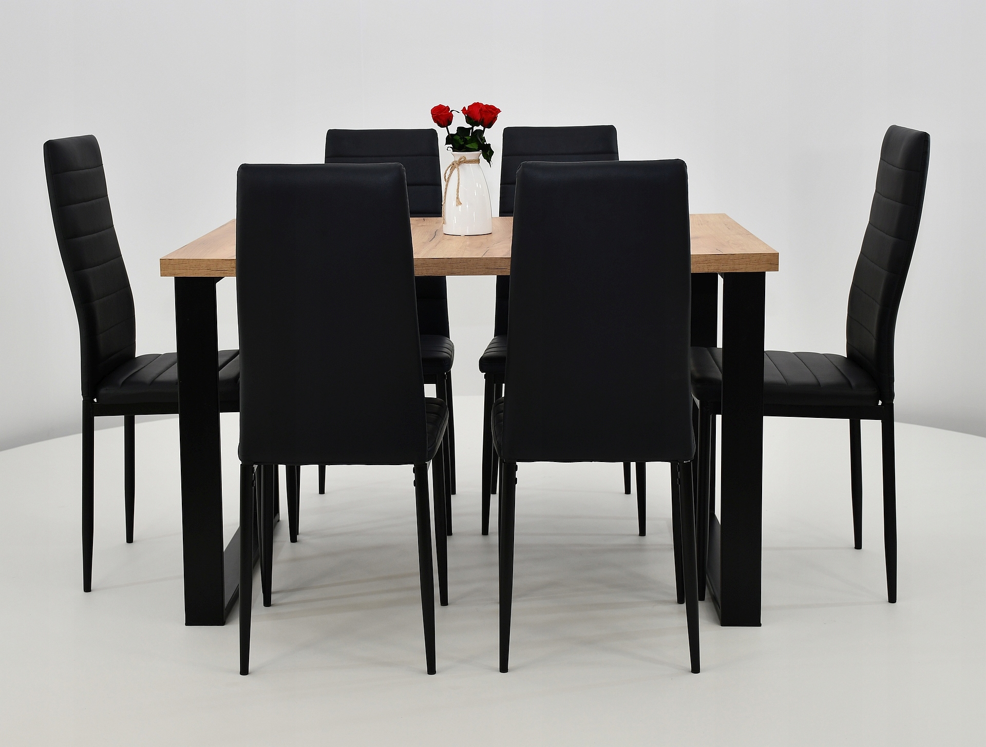 6 krzeseł do kuchni i stół z odpornym blatem Głębokość mebla 120 cm