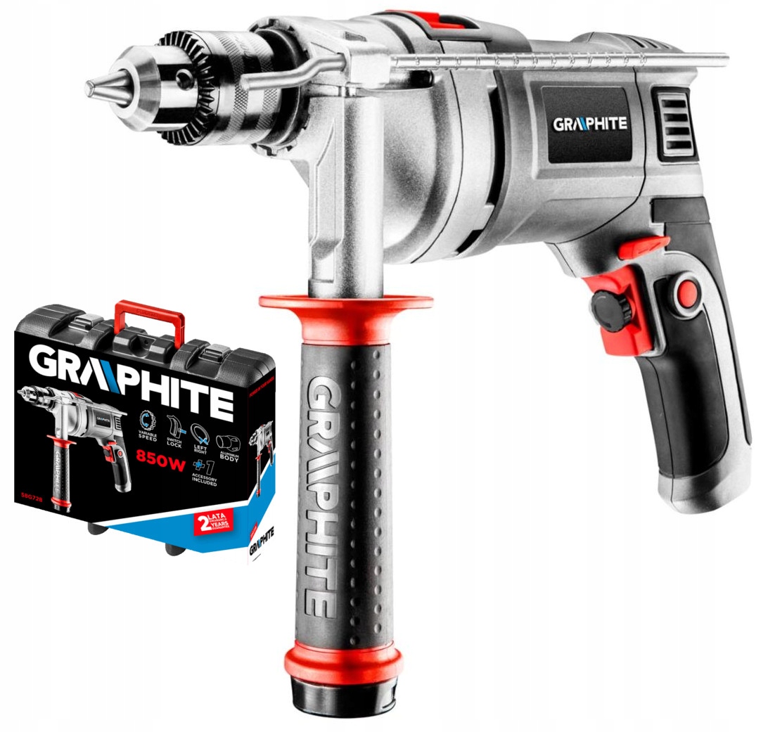 

Graphite Wiertarka Udarowa 850W 58G728 walizka