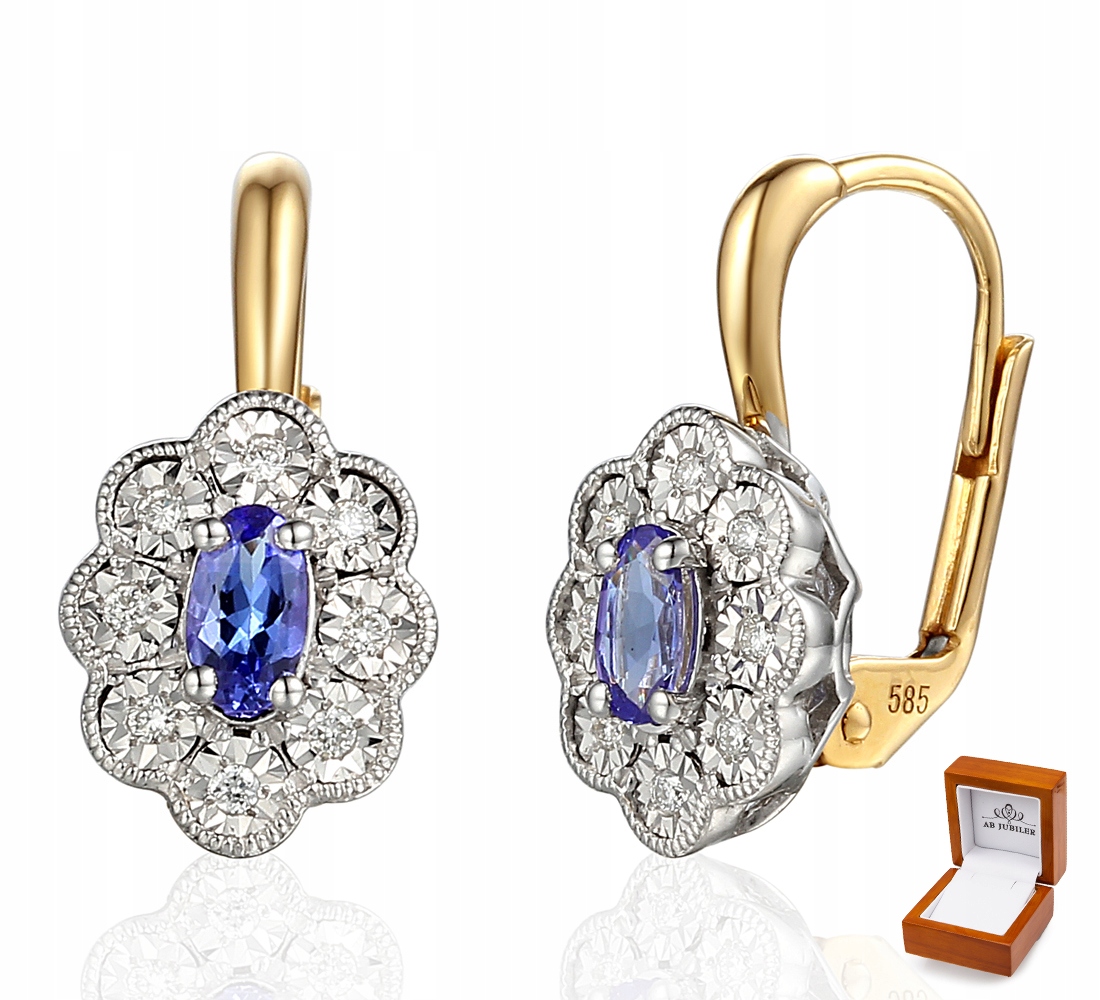 

Złote Kolczyki Tanzanit I Diamenty Próba 585