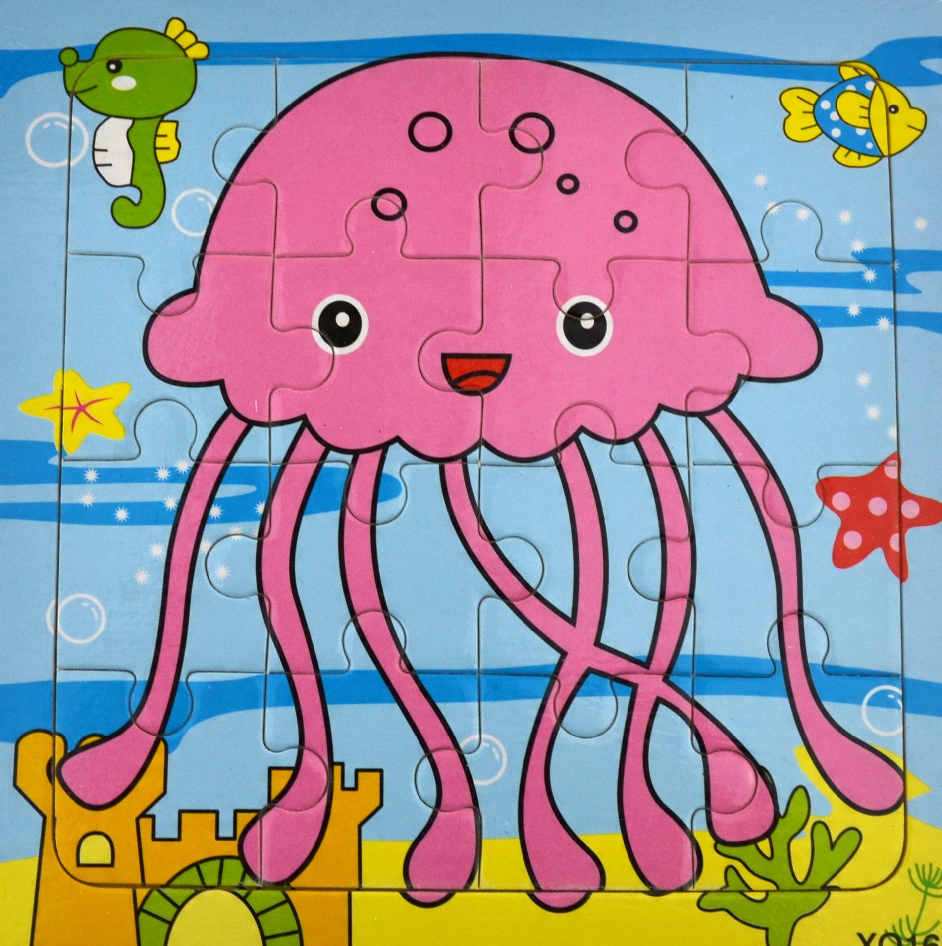 

Edukacyjne Puzzle Drewniane 16 elementów Meduza