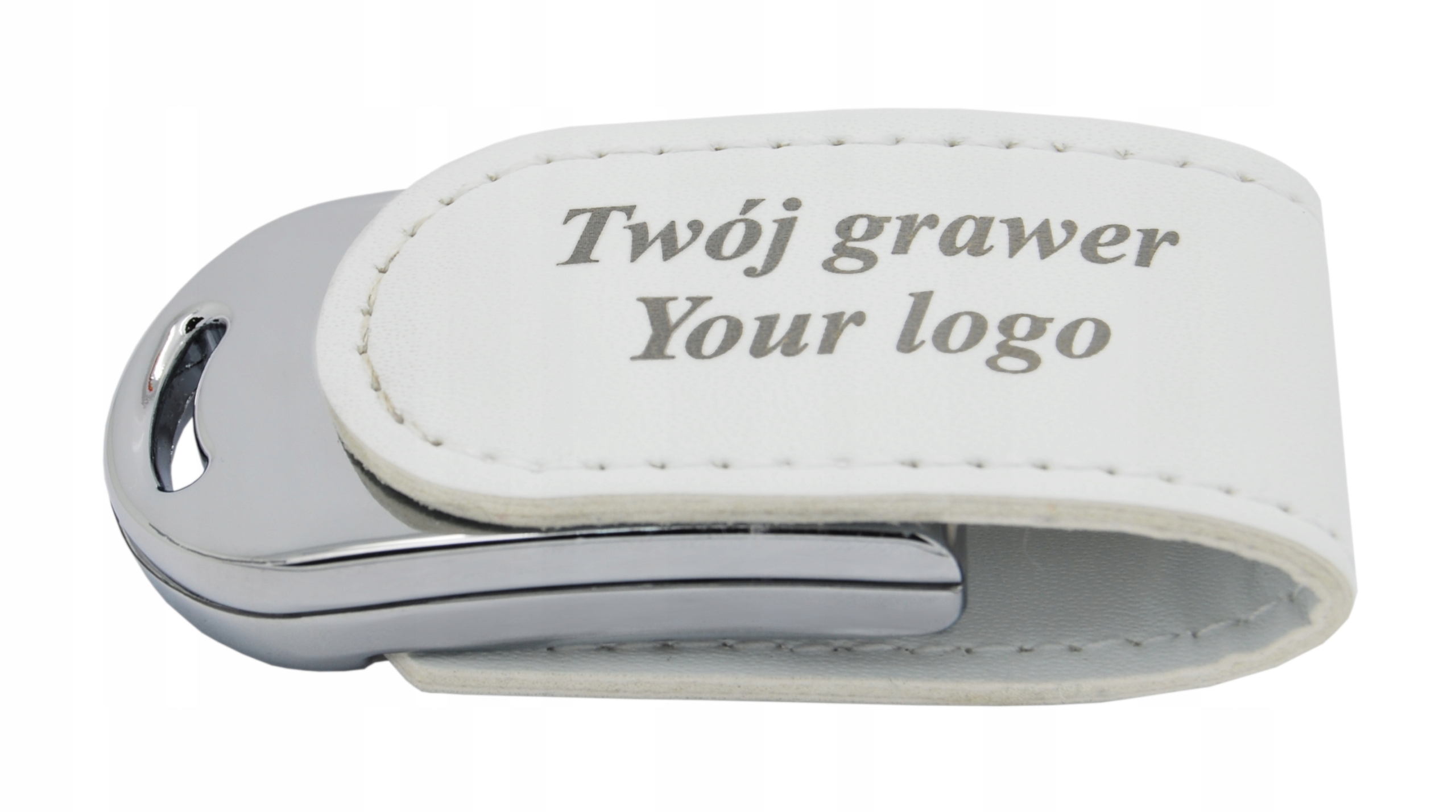 4 GB Skórzany Owalny Pendrive z grawerem Pojemność 4 GB