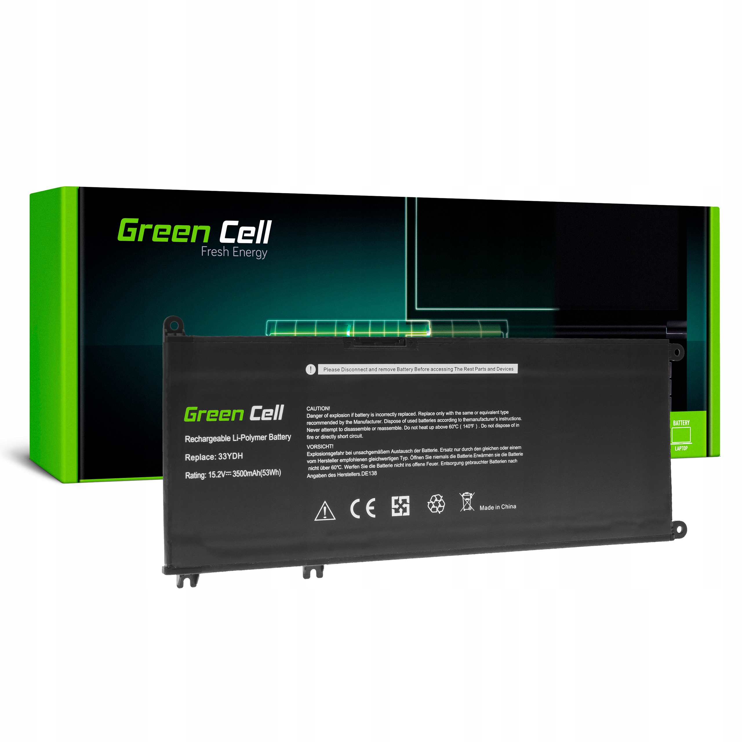 Bateria do laptopów Dell litowo-polimerowa 3400 mAh Green Cell