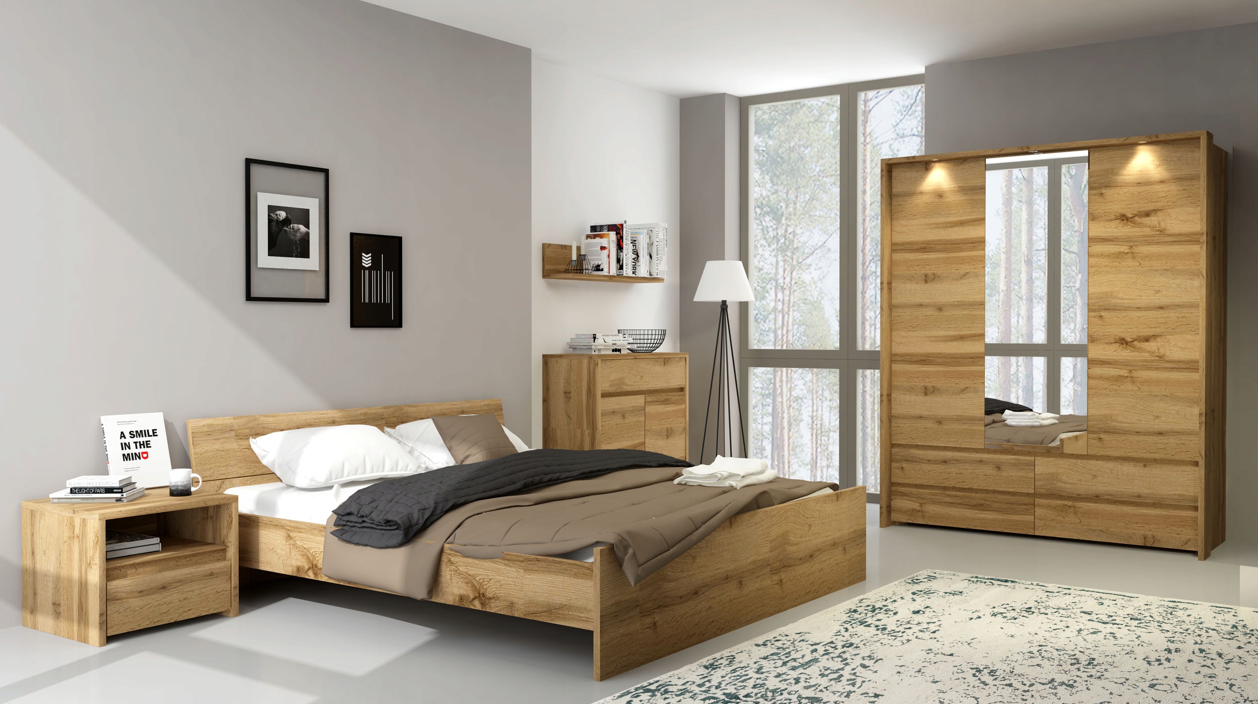 TAHOE MEBLE WITRYNA TA-8 dąb wotan Bogfran Szerokość mebla 57 cm