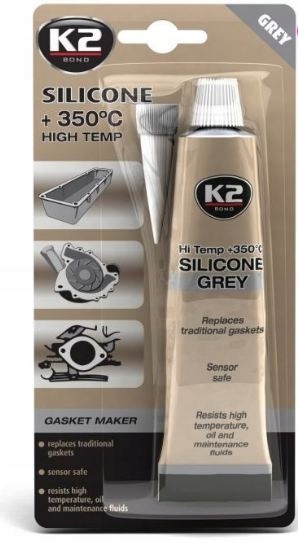

K2 Silikon Szary +350°C 85G Płynna Uszczelka B250