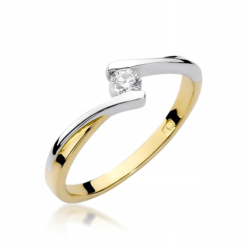 

Złoty pierścionek zaręczynowy -Brylanty- 0,10 ct