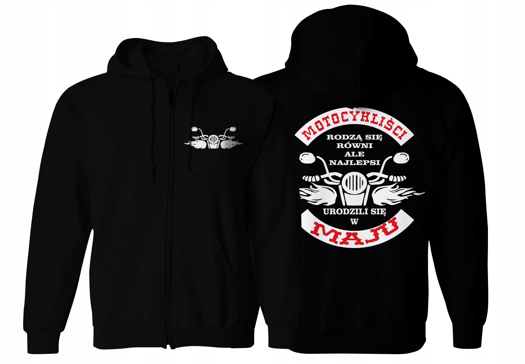

Bluza Motocyklisty na urodziny na suwak z kapturem
