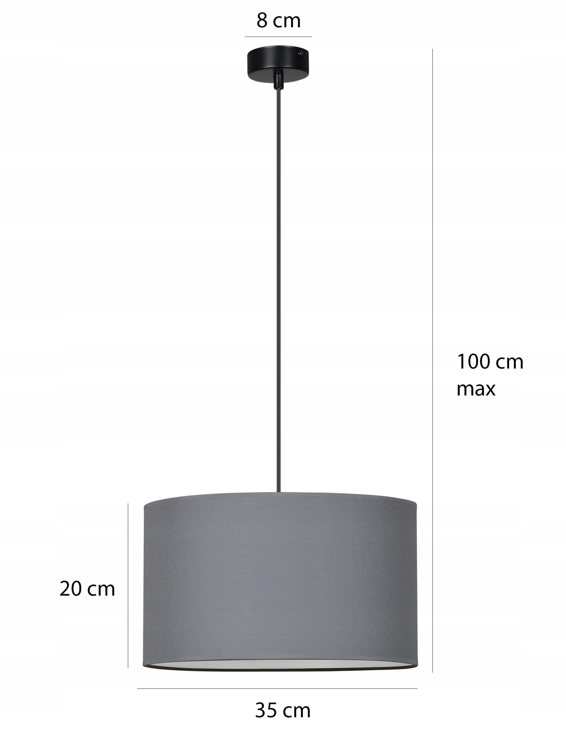 LAMPA WISZĄCA ABAŻUR MATERIAŁ ROTO LED od EMIBIG Długość/wysokość 100 cm