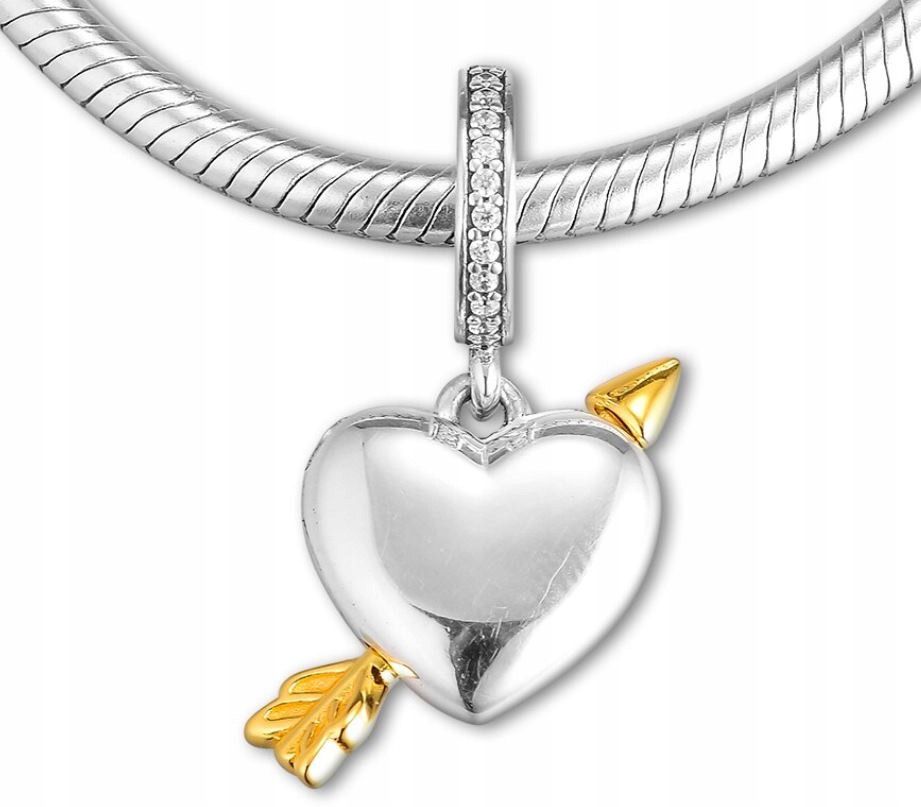 

Zawieszka Charms Koralik Serce Do Srebro 925