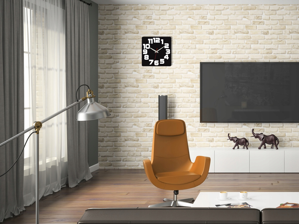 ZEGAR ŚCIENNY LOGIC CZARNO - BIAŁY CICHY Marka ModernClock