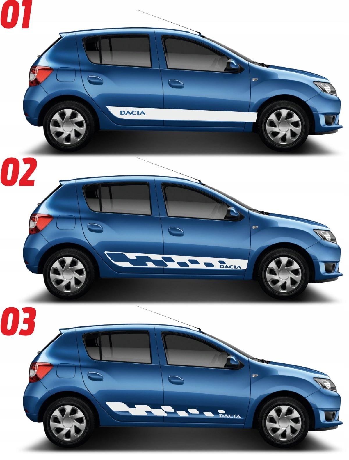 Stickers Dacia Sandero stripes, sides LONG TERM