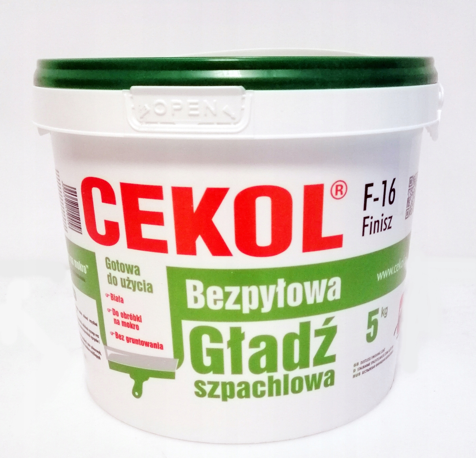

Cekol F-16 Bezpyłowa Gładź Szpachlowa Finisz 5KG