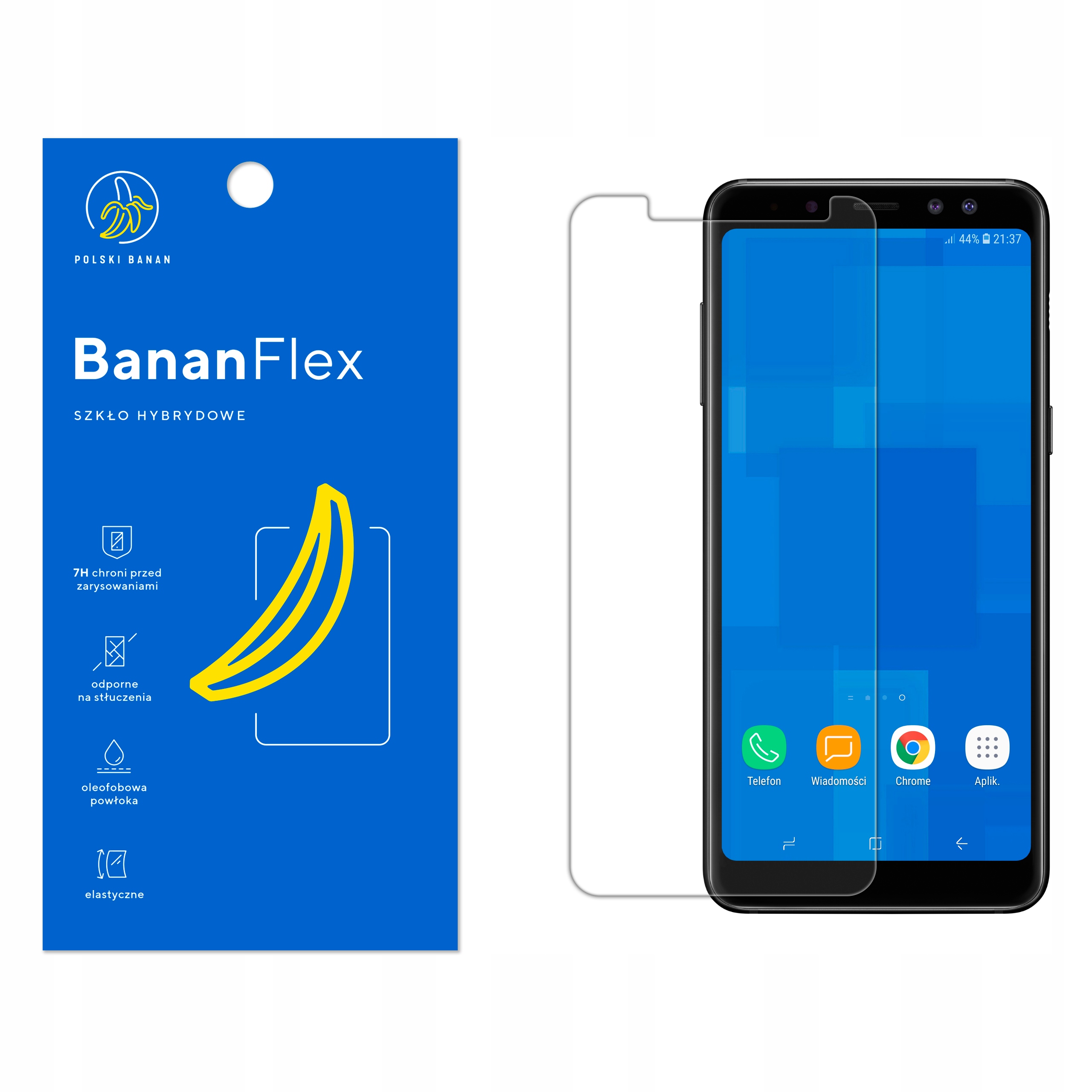 

Szkło Hybrydowe Polski Banan 7H do Samsung A8 2018