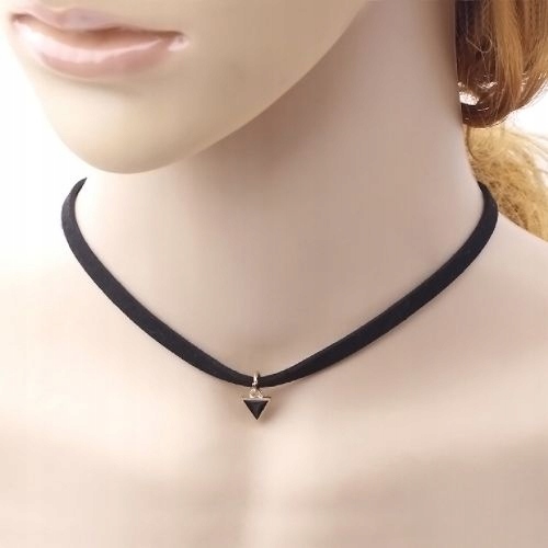 

Czarny Choker Naszyjnik Chocker Złoty Tasiemka Hit