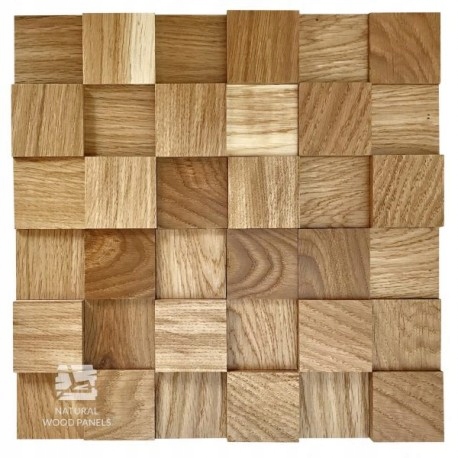 

Panel drewno Mozaika 3d Dąb Gold – kostka 3d *064