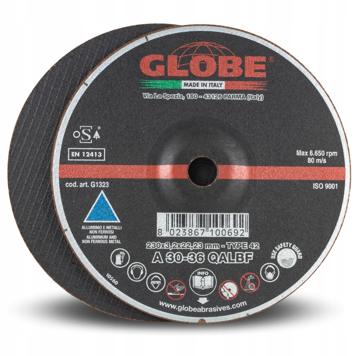 

Tarcza do cięcia aluminium i miedzi Globe 230x3,2