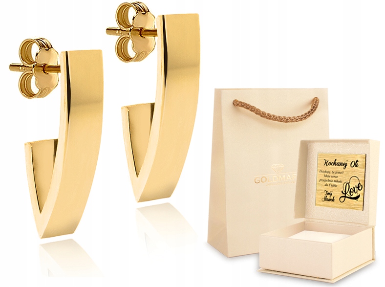 

Piękne Złote Kolczyki 333 Bogate 3D