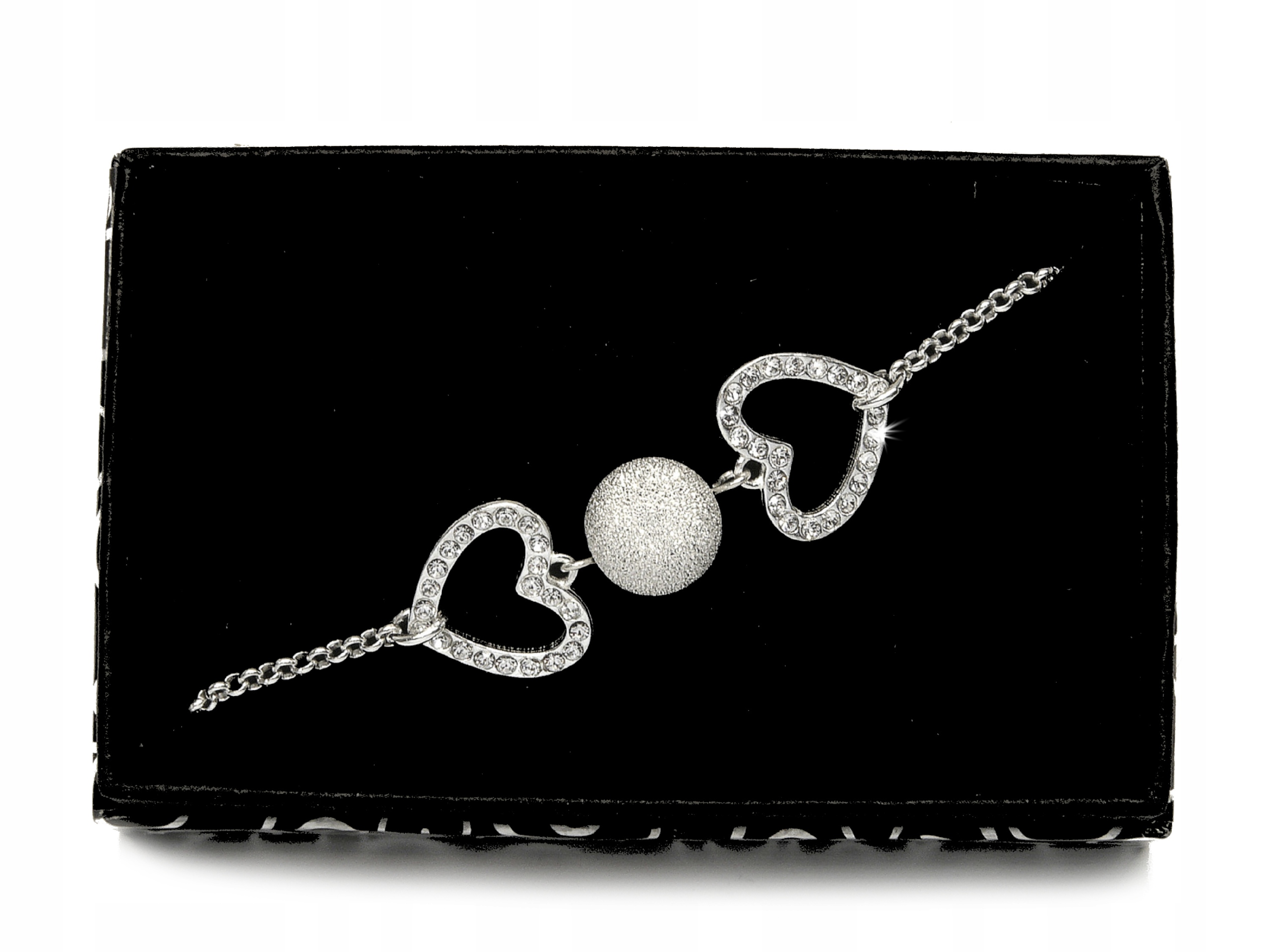

Bransoletka Serce Kule Diamentowane srebro 925