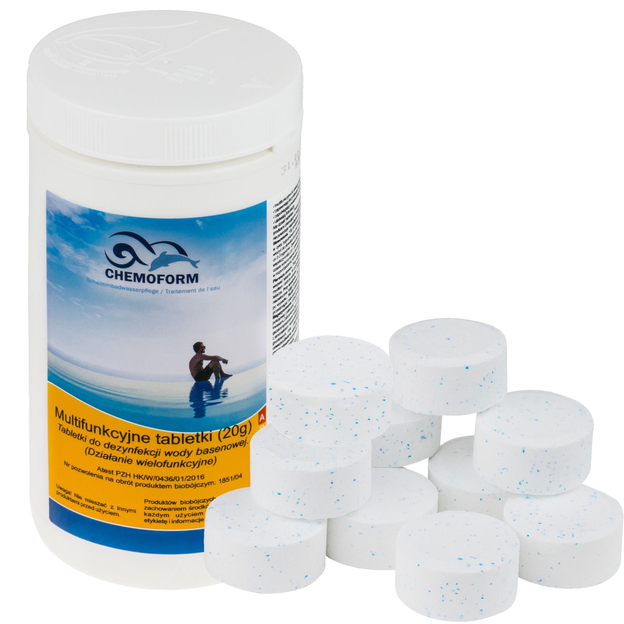 1kg CHLOR DO BASENU TABLETKI MULTIFUNKCYJNE 20g