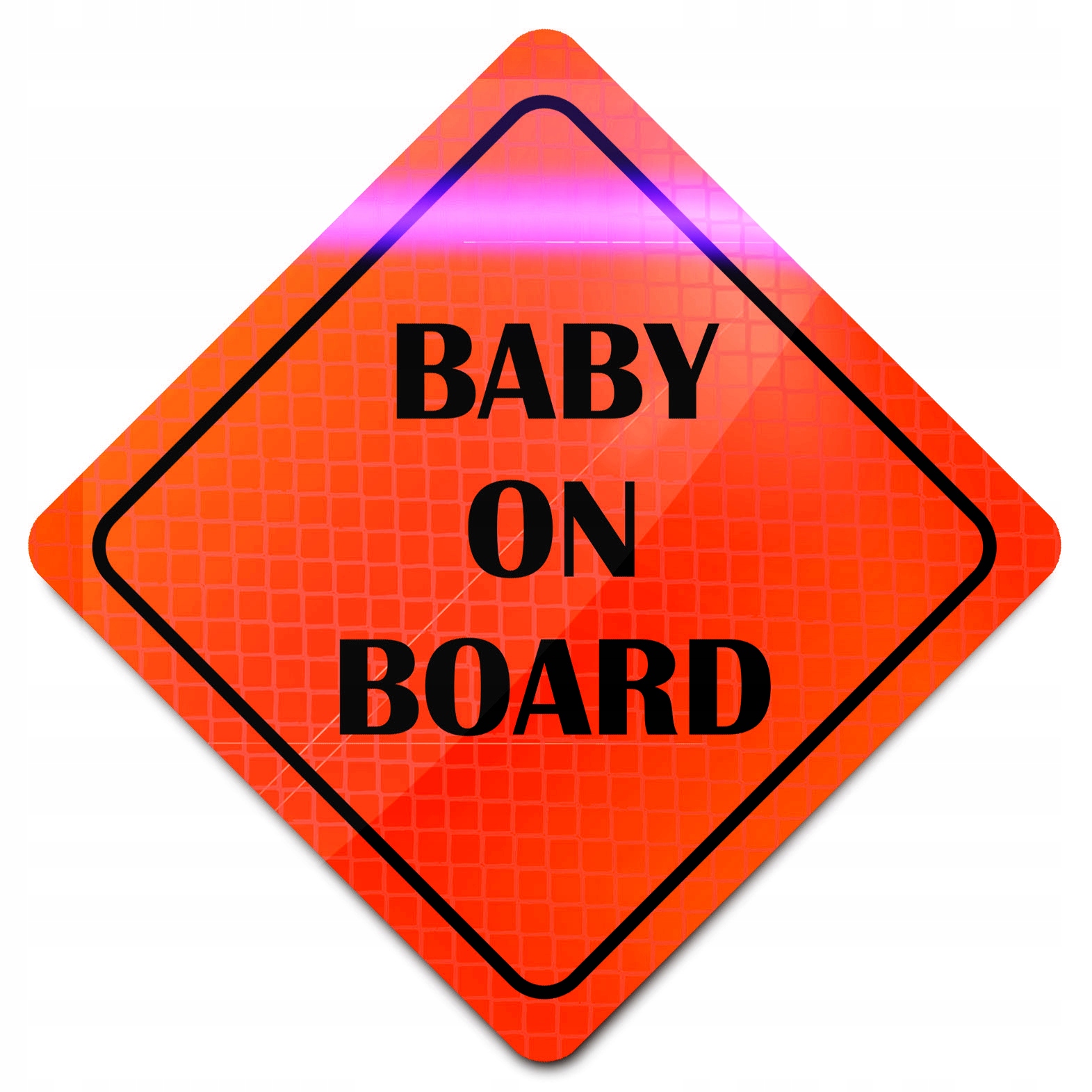 Naklejka Baby On Board Odblask Orange Fluo Nowość!