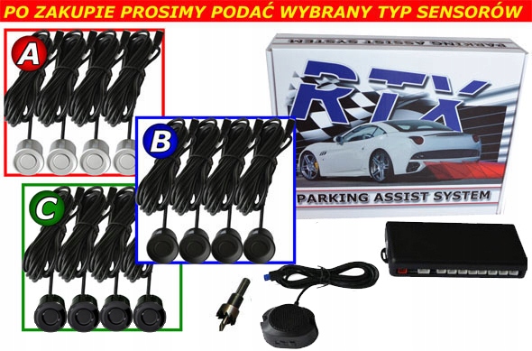 CZUJNIKI COFANIA PARKOWANIA RTX PRZOD i TYL EXTRA Signalling range 2 m