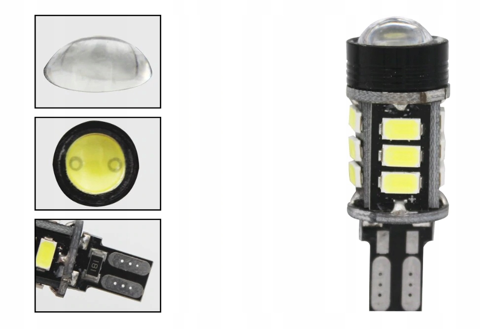ŻARÓWKA LED 12 SMD 5730 + SOCZEWKA W16W T15 CANBUS Producent inny