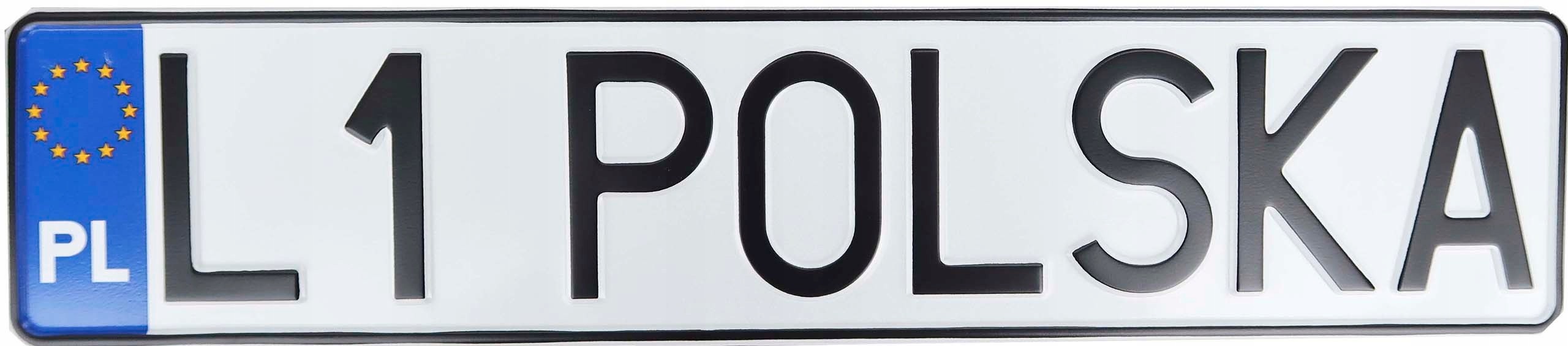 

Polska tablica do ramek rejestracyjnych tłoczona