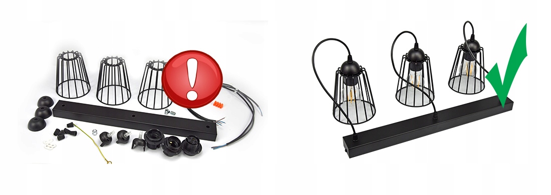 LAMPA WISZĄCA SUFITOWA ŻYRANDOL PLAFON EDISON LED Kod producenta 384-E3