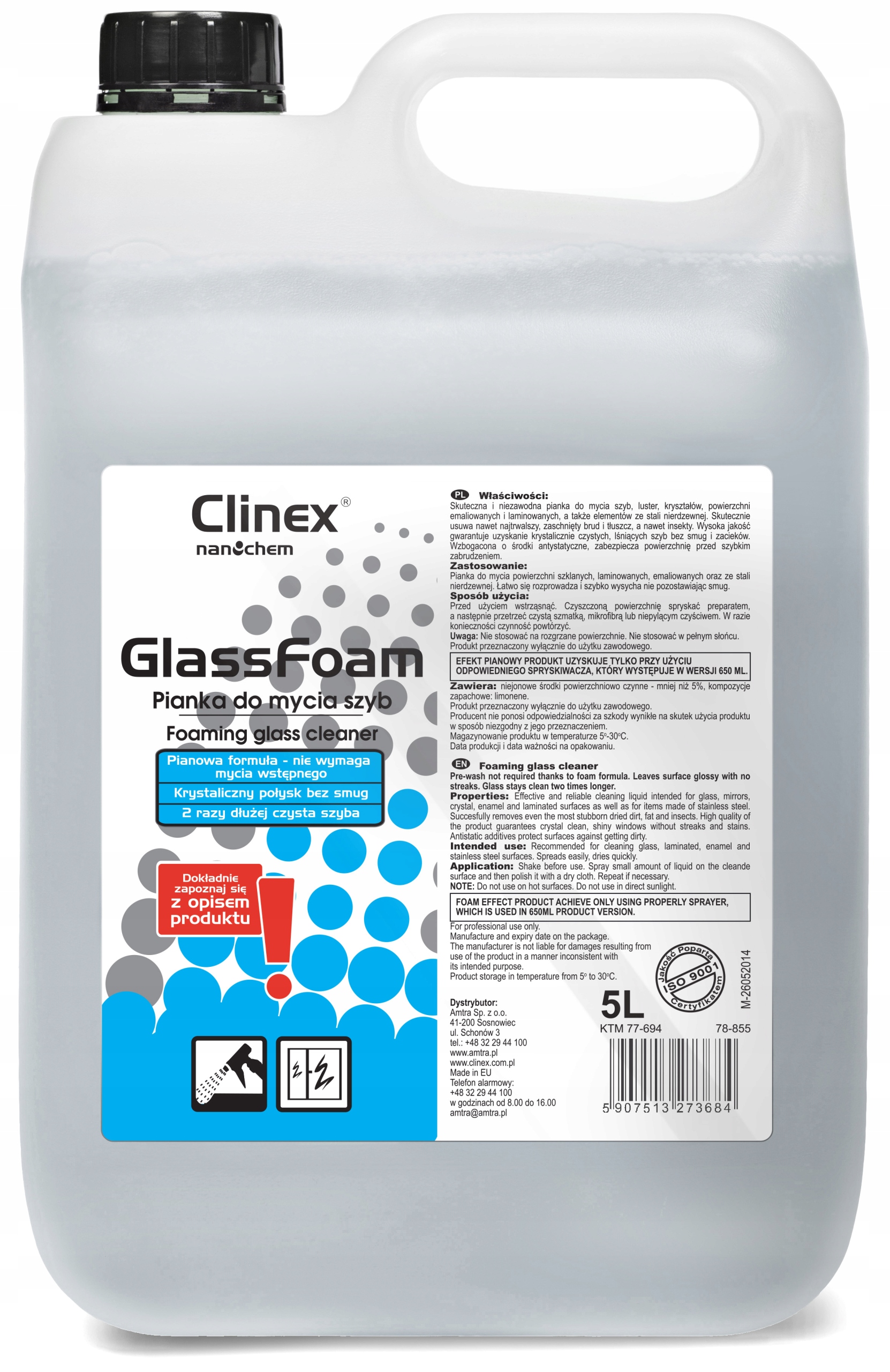 

Clinex Glass Foam Pianka Do Mycia Szyb - 5L