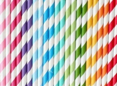 Naczynia jednorazowe SŁOMKI PAPIEROWE KOLOR 100 s Materiał papier
