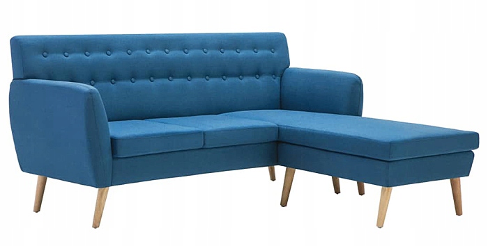 MODNA == KOMFORTOWA SOFA Z SZEZLONGIEM = NIEBIESKA EAN (GTIN) 5905357001722