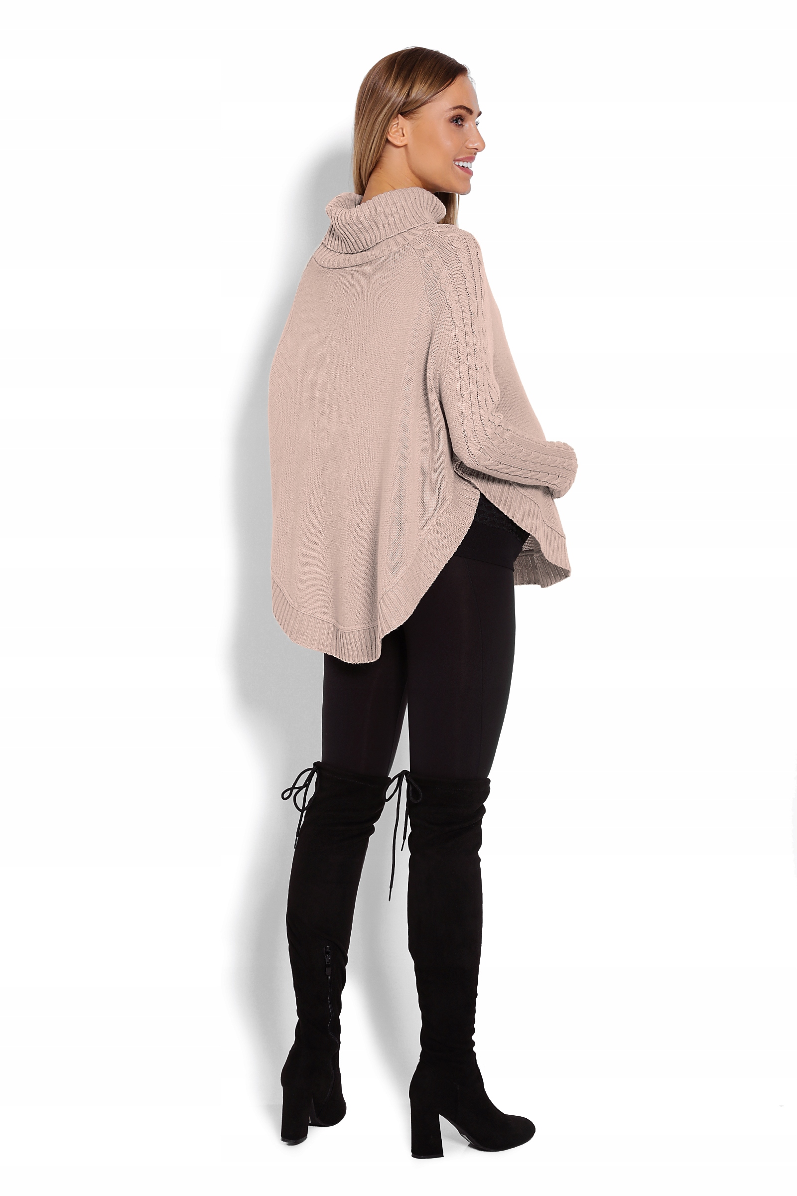 70009C PONCHO Z RĘKAWEM WARKOCZ OKRĄGŁE KOLORY Płeć kobieta