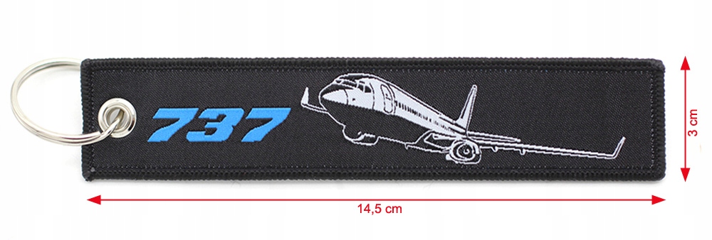 Tkany brelok Boeing 737 REMOVE BEFORE FLIGHT Wzór dominujący inny wzór