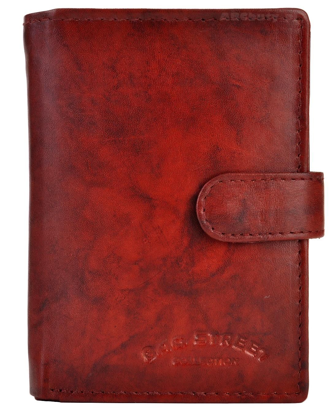 

G4-283 Mahoń Portfel Męski Ze Skory Licowej Pasek