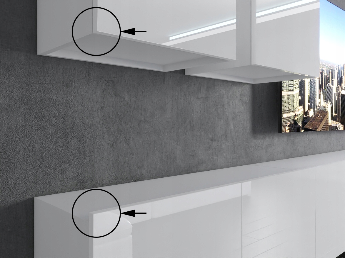 Meblościanka biała Meble Pokojowe do salonu pokoju Marka Belini