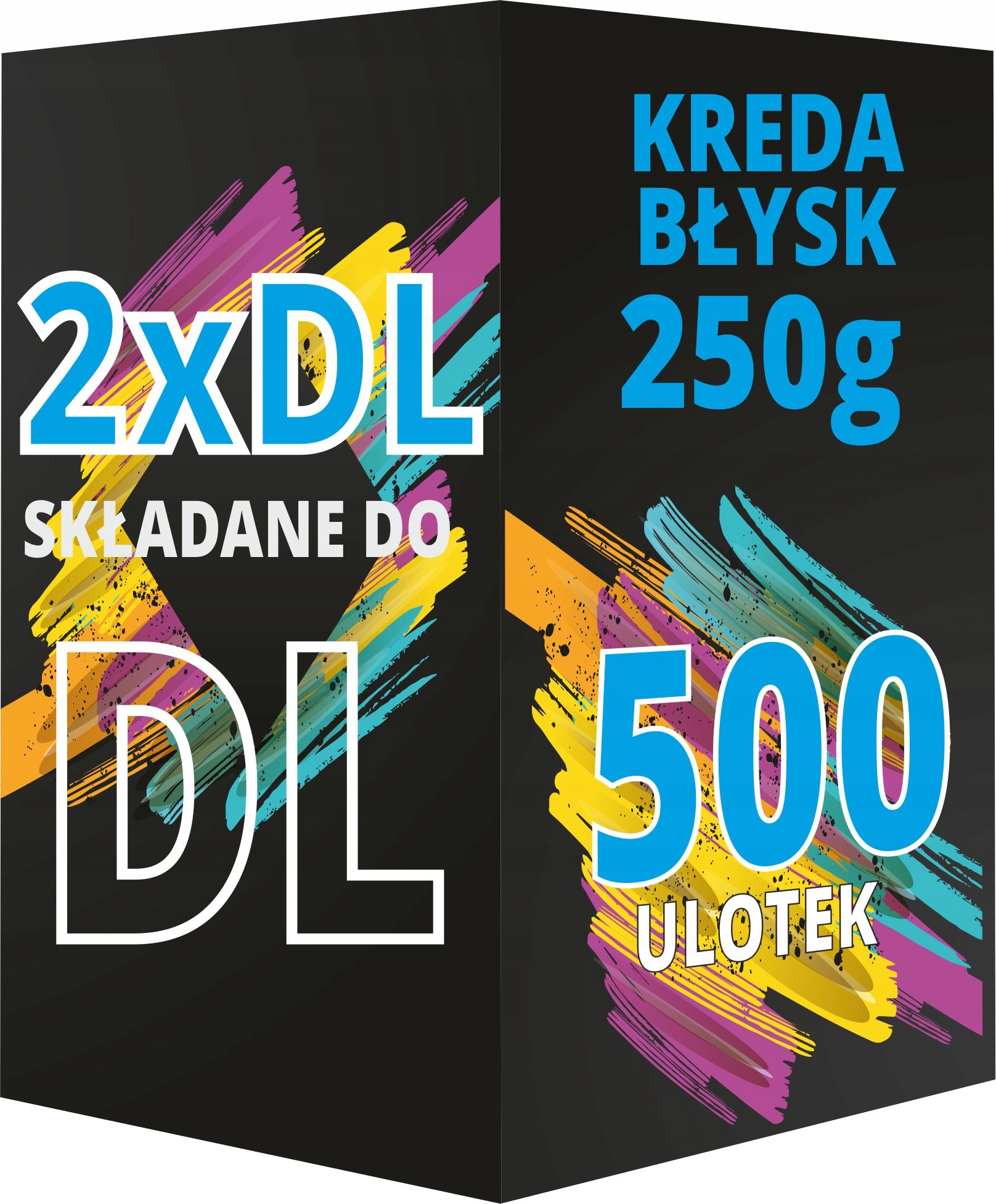 ULOTKI SKŁADANE 2xDL do DL 500 sztuk Kreda 250g