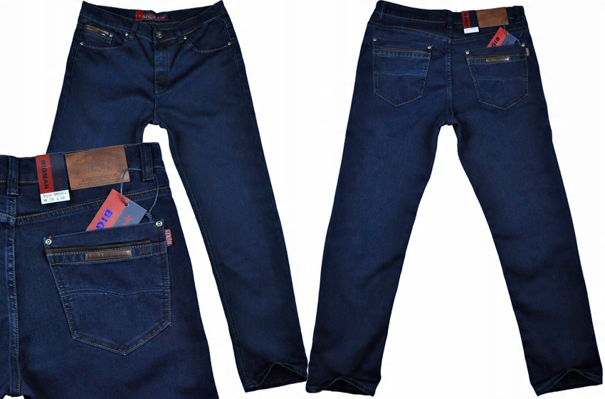 

Męskie spodnie jeans strecz BM40-2 92 cm 35/32