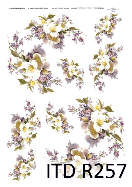 Papier Ryżowy R0257 z włoskami A4 decoupage