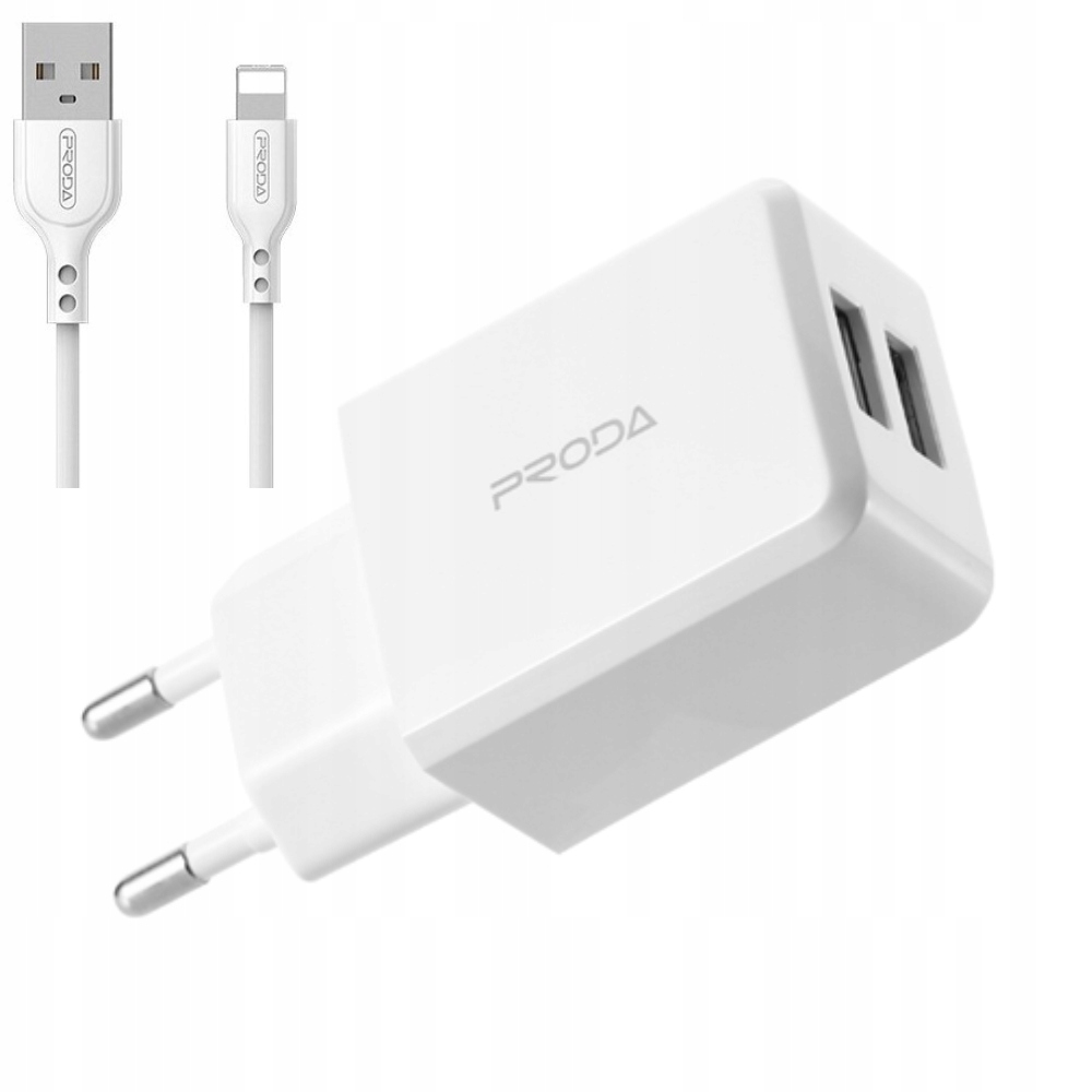 

Ładowarka Sieciowa 2x Usb 2.1A Proda + do iphone