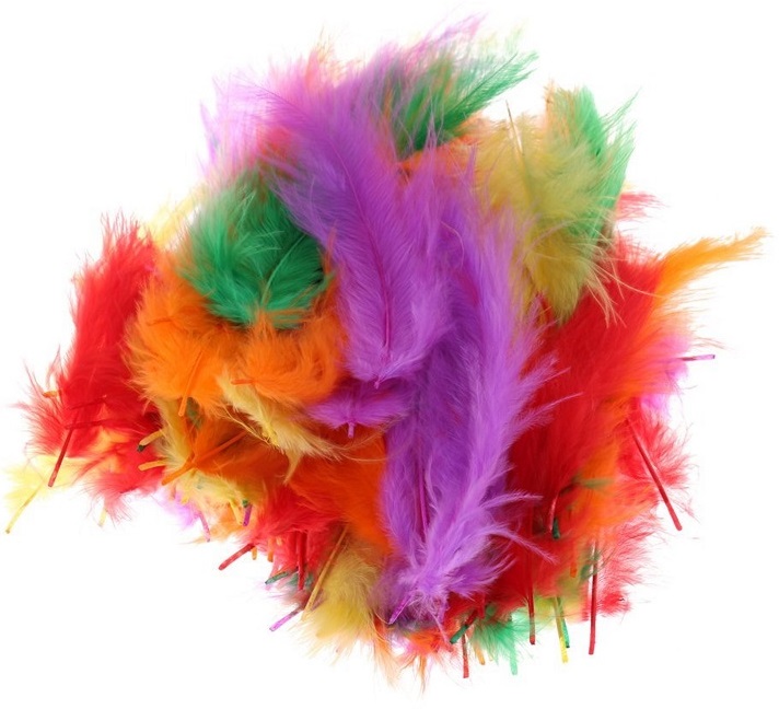 PIÓRA 50 GRAM PIÓRKA DEKORACYJNE 24 KOLORY 300 SZT