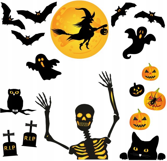 

Naklejki Halloween ozdoby na okno Dynia Nietoperz